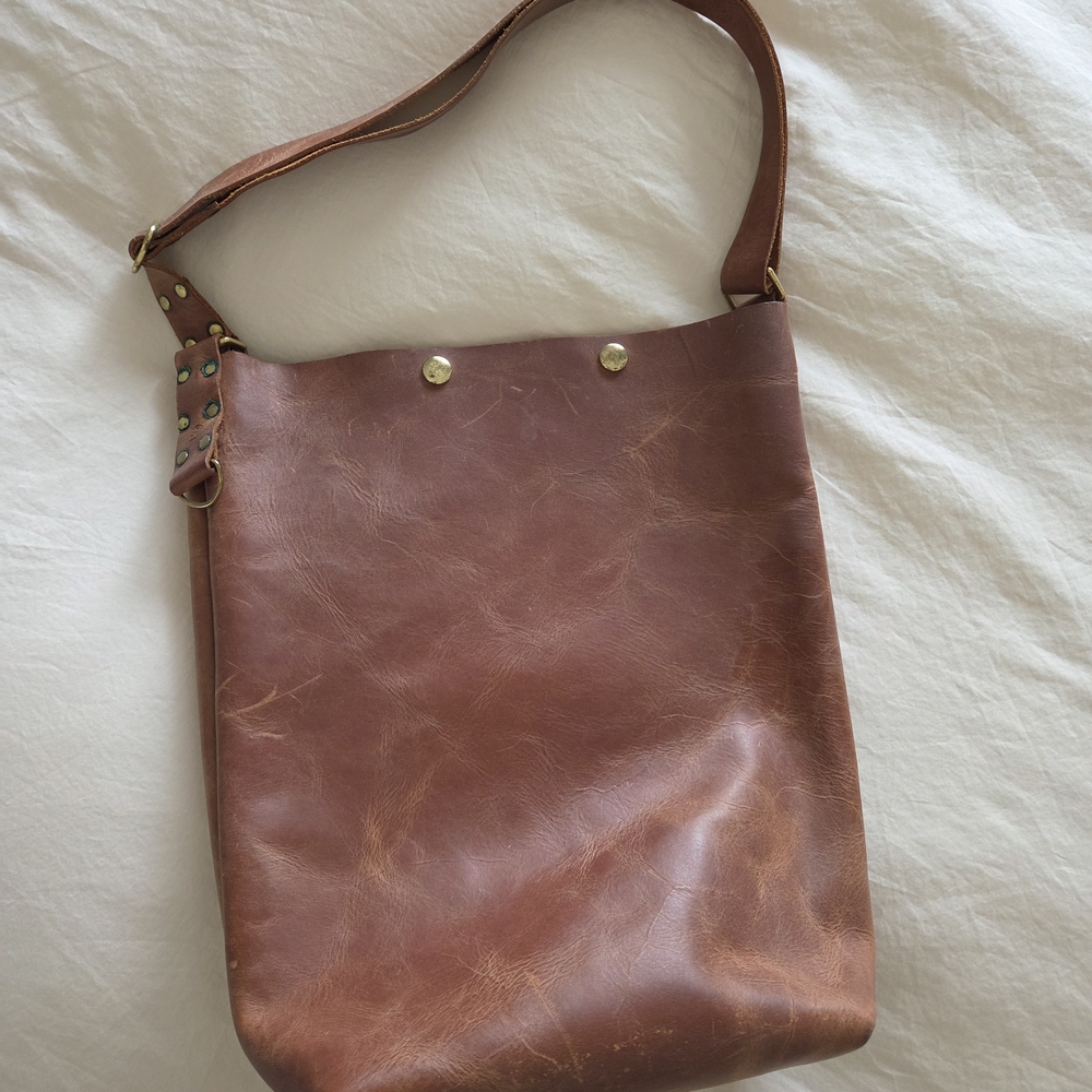 NWOT Canadian Made Real Leather Brown Bag